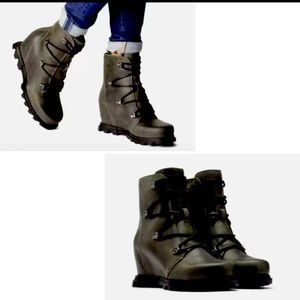 Sorel Women’s Joan of Arctic Wedge III Lace-up Booties, Quarry Gray Size 7.5